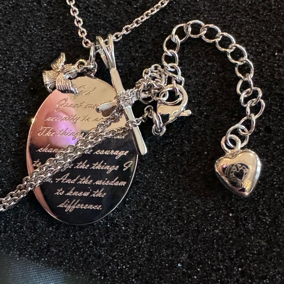 TOCARA Serenity Prayer necklace 18” + 2” s.steel diami diamond - Picture 6 of 7